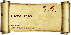 Turza Irma névjegykártya